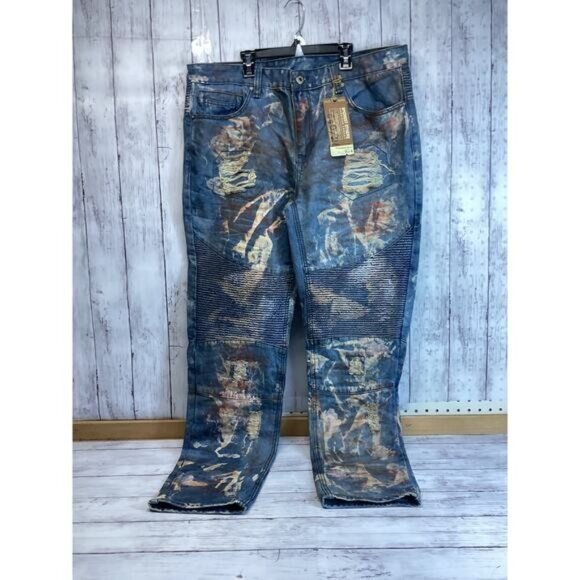 cowgirl argyle boho cozy grandpa dad AO American Legacy Denim Jeans W38 L32 M14 - Picture 1 of 6